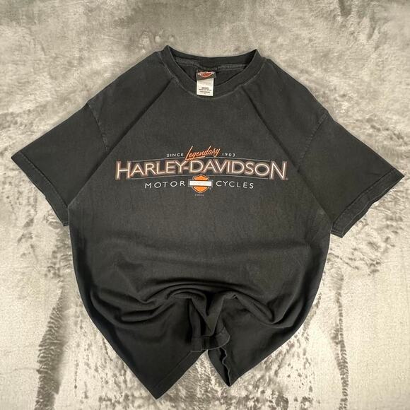 Vintage 2003 Harley Davidson Black Legendary Harley Utah Graphic Tshirt L - Picture 1 of 8